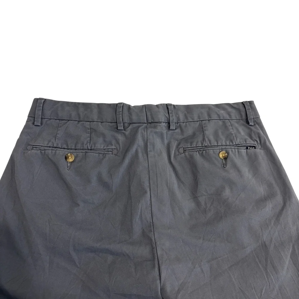 Polo Ralph Lauren Straight Fit Chino Pants Mens 32x29 Gray Stretch Cotton Blend